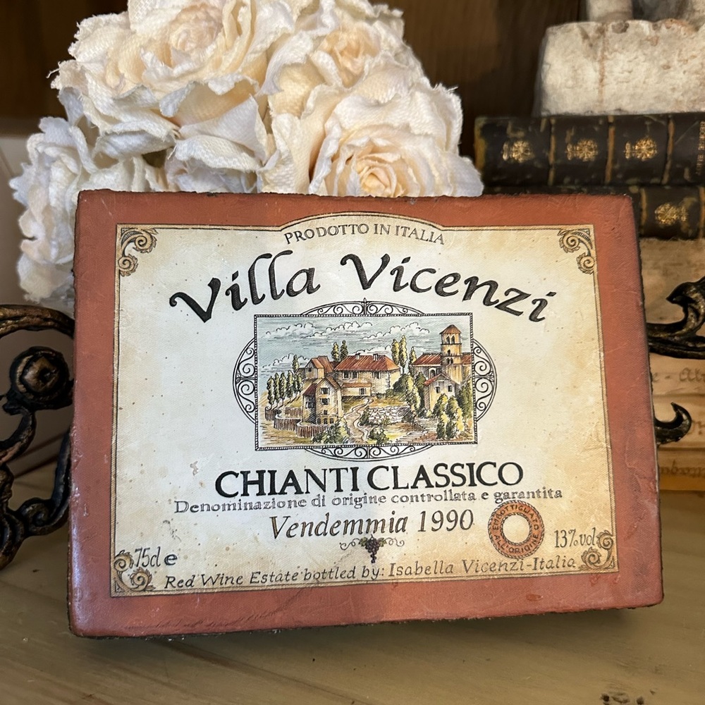 Vintage wine art distressed wall plaque